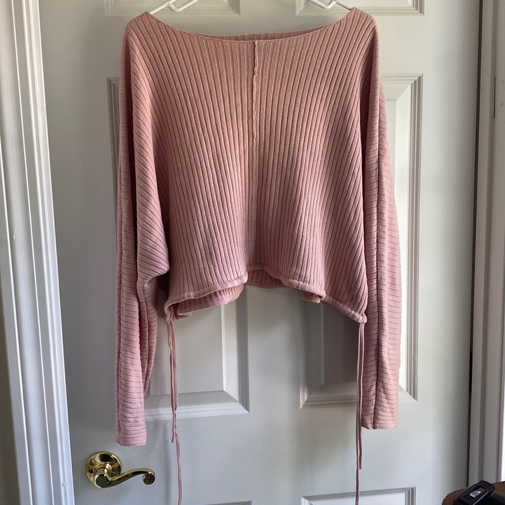 Pink/ Mauve Boxy Cropped Light Longsleeve